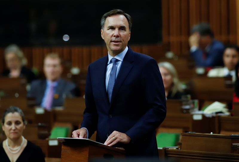 &copy; Reuters. Canada&apos;s Minister of Finance Morneau presents an Economic and Fiscal Snapshot in Ottawa