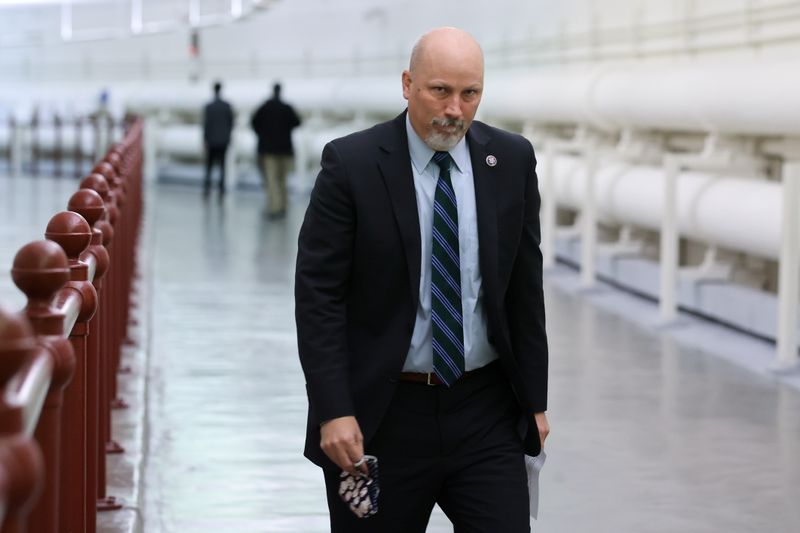 &copy; Reuters. FILE PHOTO: U.S. Representative Chip Roy (R-TX) walks to the House floor during debate on the second impeachment of President Donald Trump at the U.S. Capitol in Washington, U.S. January 13, 2021. REUTERS/Jonathan Ernst