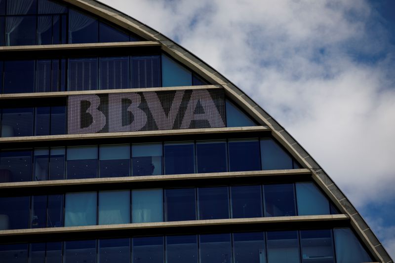 &copy; Reuters. FILE PHOTO: The headquarters of the Spanish bank BBVA are seen in Madrid, Spain, June 12, 2018. REUTERS/Juan Medina