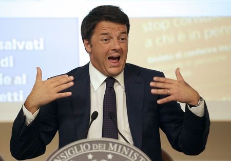 © Reuters. Il presidente del Consiglio Matteo Renzi