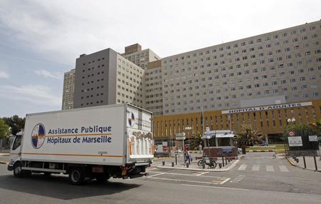 © Reuters. General view of the entrance of the Timone public assistance hospital of Marseille (AP-HM) in Marseille