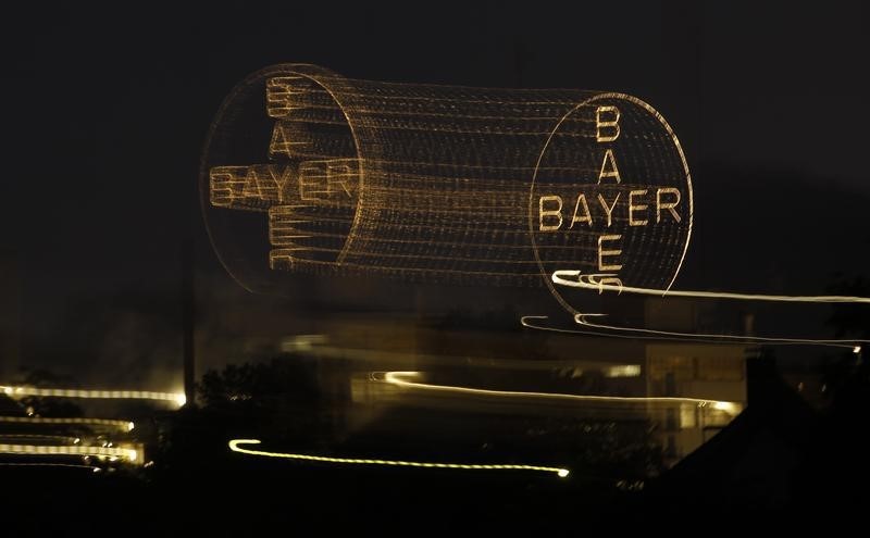 &copy; Reuters Logo of German drugmaker Bayer is seen in Leverkusen