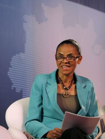 © Reuters. Candidata do PSB à Presidência, Marina Silva, em encontro com empresários no Rio de Janeiro