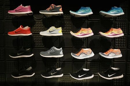 © Reuters. Shoes are displayed at the Nike store in Santa Monica