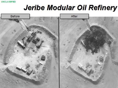 © Reuters. Atacan campos petroleros y bases del Estado Islámico en Siria