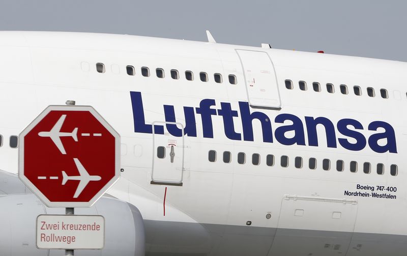 &copy; Reuters German airline Lufthansa aircraft taxis past a sign during a pilots' strike at Munich's airport