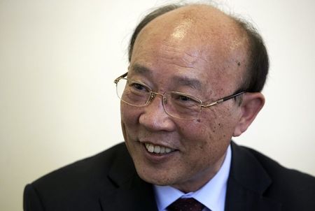 © Reuters. North Korea's Ambassador to the United Nations So Se Pyong smiles during an interview with Reuters at the Permanent Mission of North Korea in Geneva