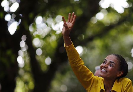 © Reuters. Candidata do PSB à Presidência, Marina Silva, participa de evento de campanha no Rio de Janeiro