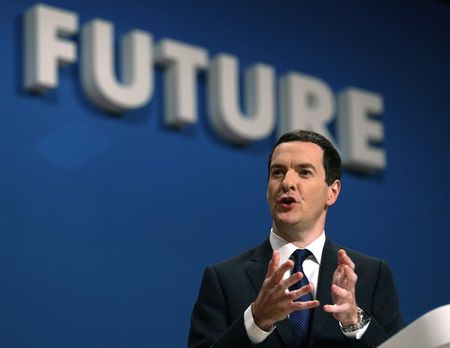 © Reuters. Britain's Chancellor George Osborne speaks on the second day of the Conservative Party Conference in Birmingham central England