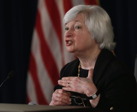 © Reuters. U.S. Federal Reserve Board chair Janet Yellen holds news conference in Washington