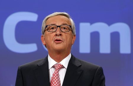 © Reuters. Juncker, the incoming president of the European Commission, presents the list of the European Commissioners and their jobs for the next five years, during a news conference at the EC headquarters in Brussels