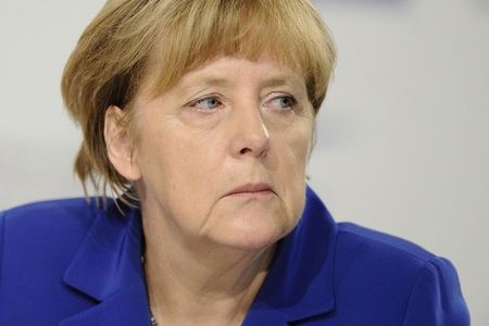 © Reuters. German Chancellor Angela Merkel is pictured during a conference on jobs in Milan