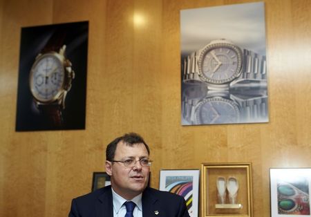 © Reuters. Stern Chairman of watchmaker Patek Philippe pauses during an interview with Reuters in Plan-les-Ouates