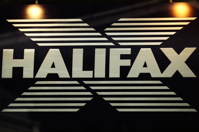 &copy; Reuters Signage for Halifax bank in London