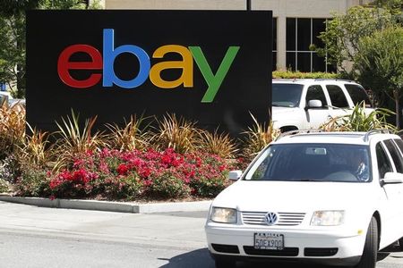 © Reuters. An eBay sign is seen at an office building in San Jose, California