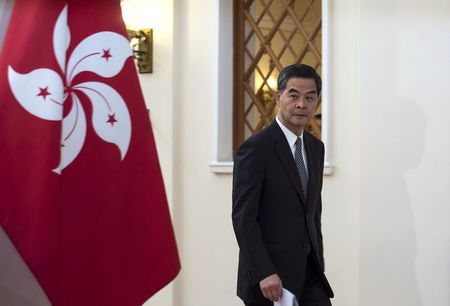 © Reuters. Hong Kong Chief Executive Leung Chun-ying attends a news conference at Government House in Hong Kong