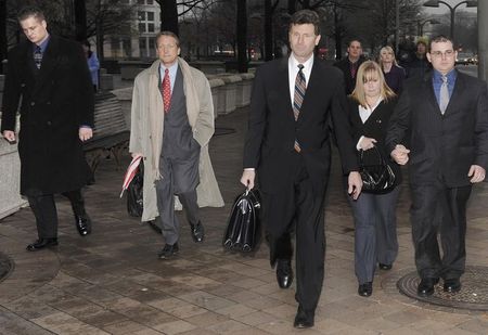 © Reuters. File photo of Blackwater Worldwide guards Evan Liberty and Dustin Heard leaving federal courthouse after being arraigned on manslaughter charges  in Washington