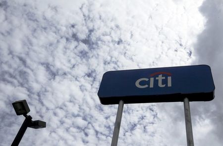 © Reuters. The Citibank logo is pictured at its Nicaragua headquarters in Managua