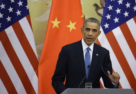 © Reuters. اوباما:الولايات المتحدة والصين تتفقان على اجراءات لخفض احتمالات حوادث عسكرية