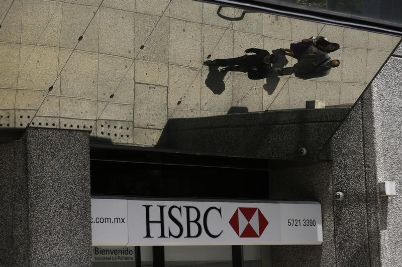 &copy; Reuters The logo of HSBC bank is pictured at a branch office in Mexico City