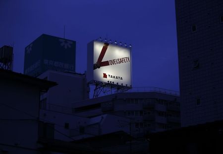 © Reuters. File photo of a billboard advertisement of Takata Corp in Tokyo