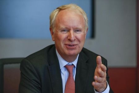 © Reuters. Allergan CEO Pyott speaks during an interview in New York