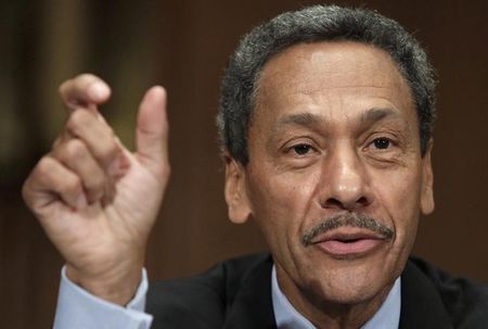© Reuters. Representative Mel Watt testifies before the Senate Banking, Housing and Urban Affairs Committee confirmation hearing to be the regulator of mortgage finance firms Fannie Mae and Freddie Mac in Washington