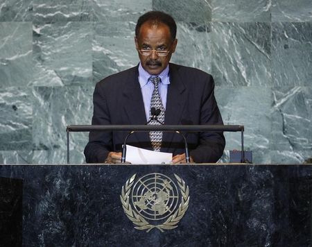 © Reuters. Eritrea's President Isaias Afwerki addresses the 66th United Nations General Assembly at the U.N. headquarters, in New York