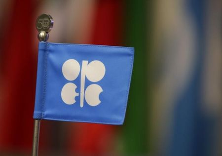 © Reuters. A OPEC flag is seen during the presentation of OPEC's 2013 World Oil Outlook in Vienna