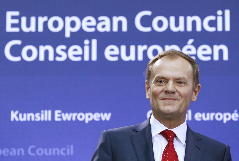 © Reuters. Former Polish PM Tusk attends a ceremony in Brussels