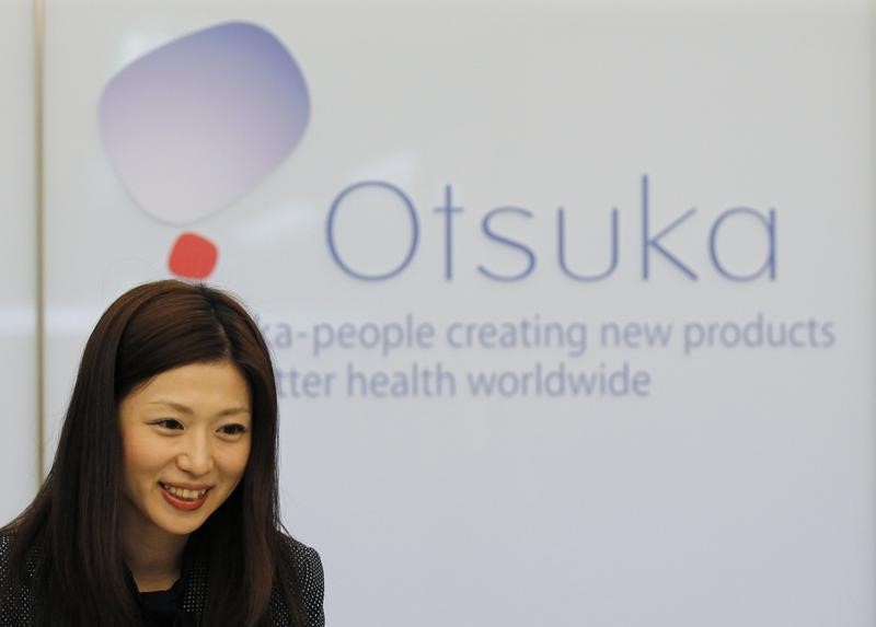 © Reuters. Receptionist works at the Otsuka Holdings Co headquarters in Tokyo