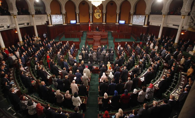 © Reuters. A general view of Tunisia's Constituent Assembly is seen in session in Tunis