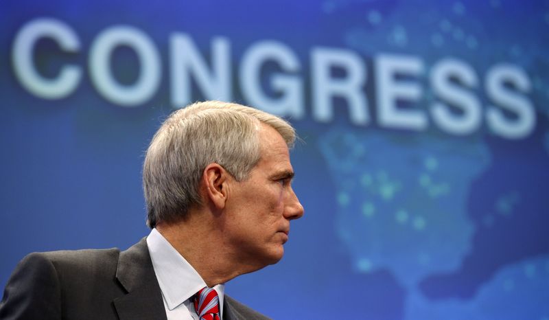 © Reuters. Rob Portman speaks at the Wall Street Journal's CEO Council meeting in Washington