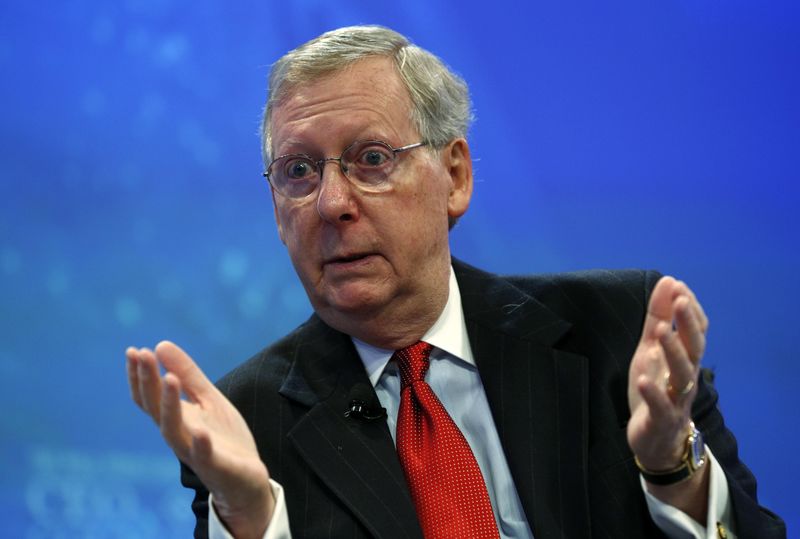 © Reuters. McConnell speaks at the Wall Street Journal's CEO Council meeting in Washington