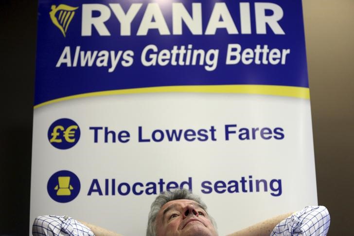 © Reuters. Ryanair sube otra vez su previsión de beneficios tras un repunte del tráfico