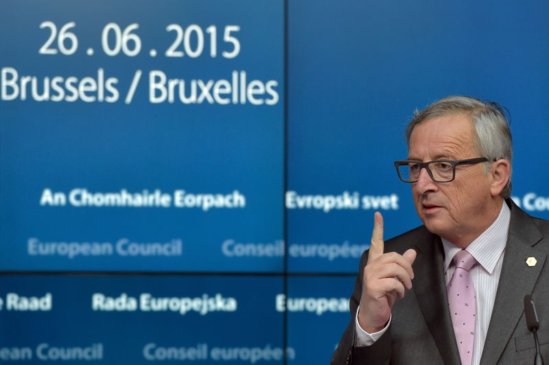 © Reuters. Presidente da Comissão Europeia, Jean-Claude Juncker, durante cúpula em Bruxelas