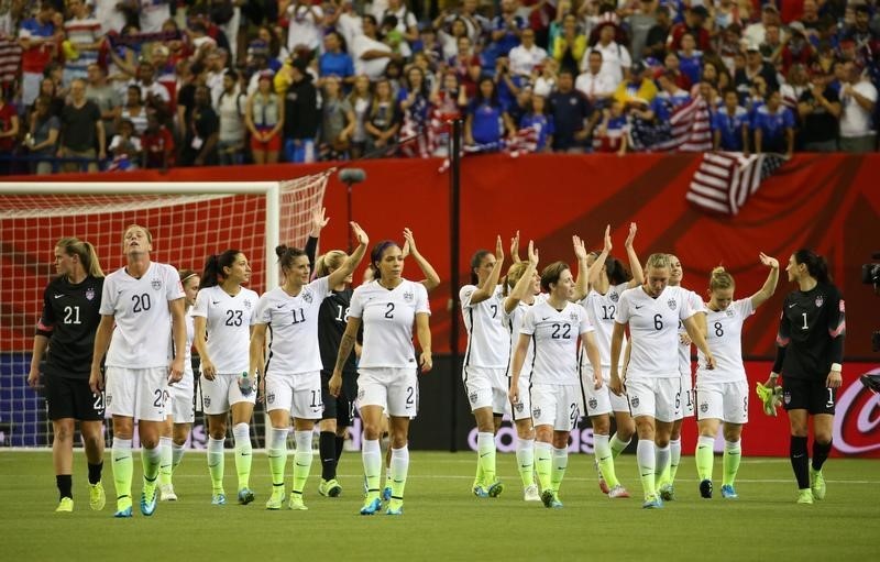 © Reuters. الولايات المتحدة تهزم المانيا لتتأهل لنهائي كأس العالم للسيدات