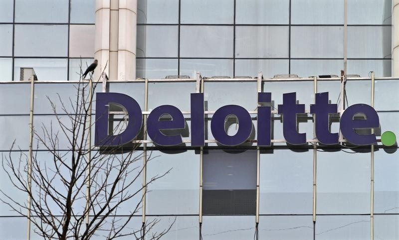 © Reuters. The Deloitte Company logo is seen on a commercial tower at Gurgaon, on the outskirts of New Delhi