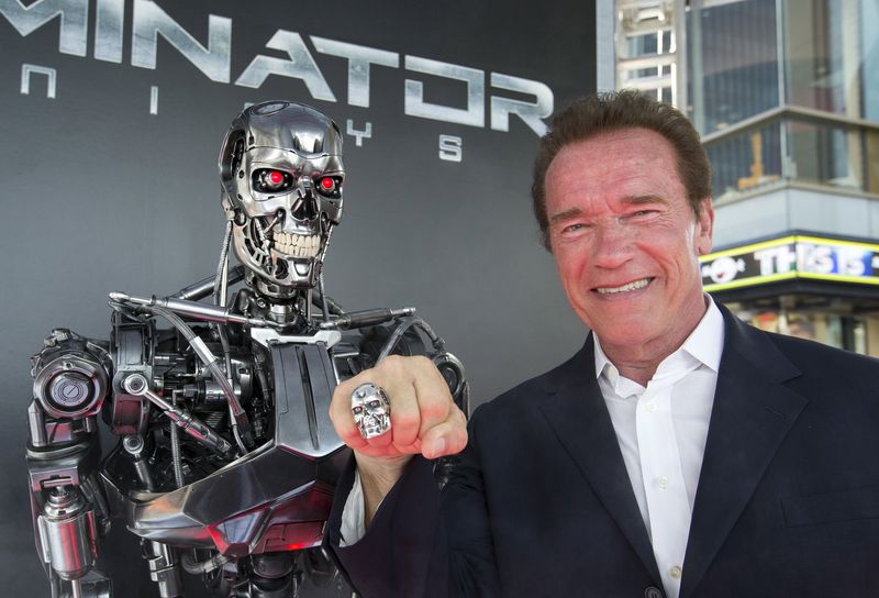 © Reuters. Schwarzenegger durante lançamento de "Exterminador do Futuro" em Hollywood