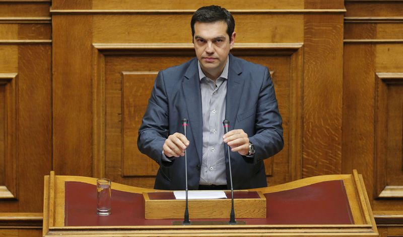 © Reuters. ALEXIS TSIPRAS DEMANDE LE SOUTIEN DU PARLEMENT GREC