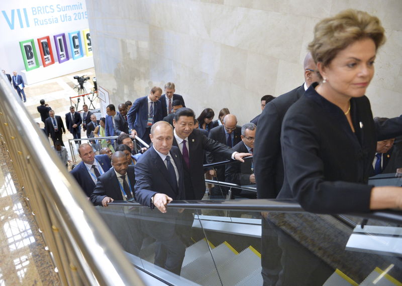 © Reuters. Presidente Dilma Rousseff na reunião dos Brics, em Ufá (Rússia)