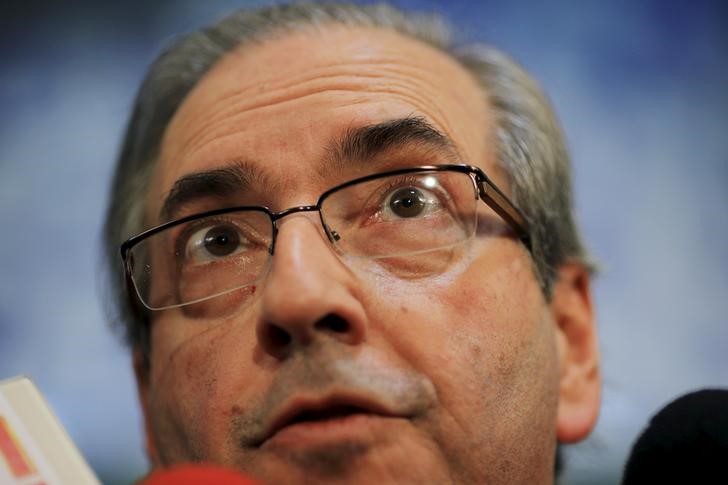 © Reuters. Presidente da Câmara dos Deputados, Eduardo Cunha, durante entrevista com jornalistas em Brasília