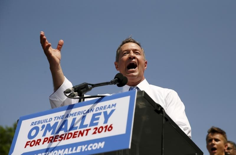 © Reuters. Democratic U.S. presidential candidate and former Governor of Maryland O'Malley formally announces his campaign for the 2016 Democratic presidential nomination in Federal Hill Park in Baltimore