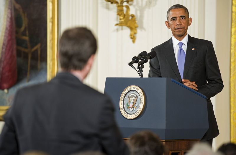 © Reuters. Obama fala à imprensa