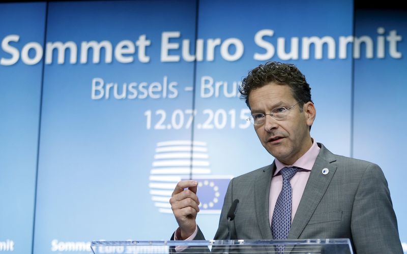 © Reuters. Presidente do Eurogrupo, Jeroen Dijsselbloem, durante entrevista coletiva em Bruxelas, na Bélgica