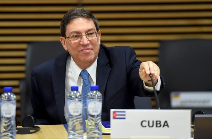 © Reuters. Cuba's Foreign Minister Parrilla attends a EU-CELAC foreign ministers' meeting at the European Commission in Brussels