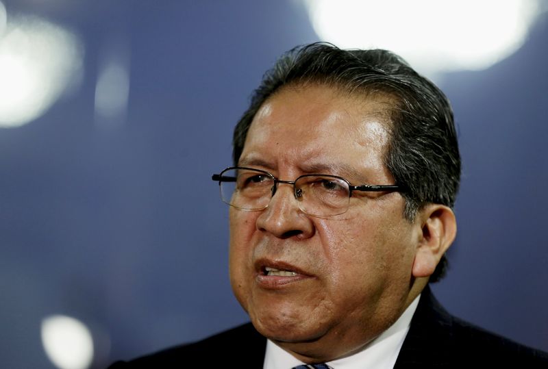 © Reuters. Procurador-geral do Peru, Pablo Sanchez, durante entrevista à Reuters em seu gabinete em Lima