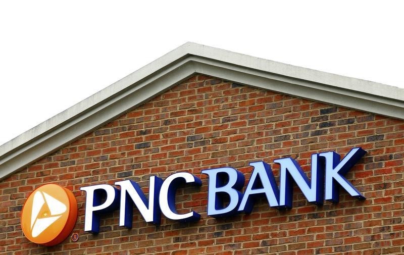 © Reuters. The logo above a PNC Bank is shown in Charlotte