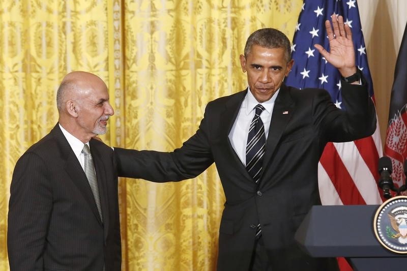© Reuters. البيت الأبيض: أوباما يناقش الشراكة الأمريكية مع قادة أفغانستان