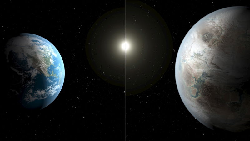 © Reuters. Ilustração da Nasa compara Terra a planeta descoberto chamado Kepler-452b